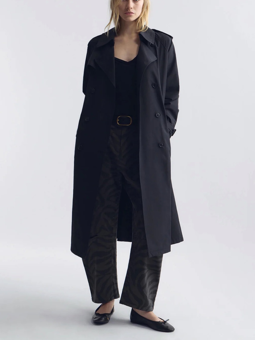 Nili Lotan Black Tanner Trench Coat S